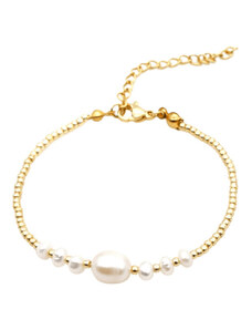 ORNAMENTI Pozlacený náramek Pearls and Beads gold
