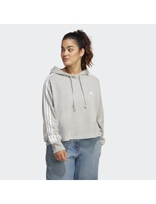 Adidas Mikina Essentials 3-Stripes French Terry Crop (plus size)