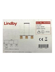 Lindby Lindby - Lustr na lanku ZALIA 3xE27/60W/230V LW0056