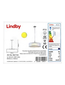 Lindby Lindby - LED Stmívatelný lustr na lanku AMON 3xLED/12W/230V LW0017