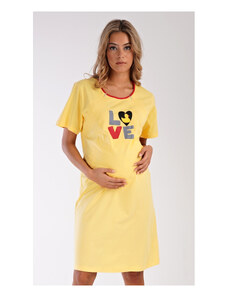 Vienetta Dámská noční košile mateřská Kačenka, barva žlutá, 100% bavlna