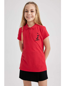 DEFACTO Girls Atatürk Printed Pique Short Sleeve Polo T-Shirt