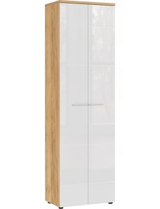 Bílá lesklá šatní skříň GEMA Adeil 198 x 60 cm