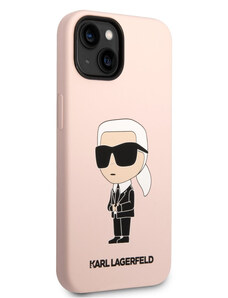 Apple iPhone 14 Plus Karl Lagerfeld Liquid Silicone Ikonik NFT pouzdro růžová
