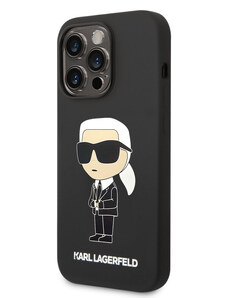 Apple iPhone 14 Pro Max Karl Lagerfeld Liquid Silicone Ikonik NFT pouzdro černá
