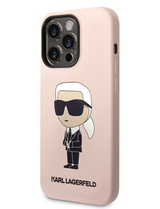 Apple iPhone 14 Pro Max Karl Lagerfeld Liquid Silicone Ikonik NFT pouzdro růžová
