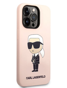 Apple iPhone 14 Pro Karl Lagerfeld Liquid Silicone Ikonik NFT pouzdro růžová