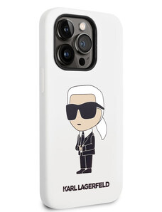 Apple iPhone 14 Pro Karl Lagerfeld Liquid Silicone Ikonik NFT pouzdro bílá