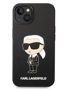 Apple iPhone 14 Karl Lagerfeld Liquid Silicone Ikonik NFT pouzdro černá