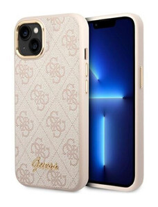 Apple iPhone 14 Guess PC/TPU 4G Metal Camera Outline pouzdro růžová