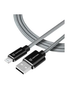 Tactical Fast Rope Aramid Nabíjecí Kabel USB-A to Lightning MFi 1m šedá