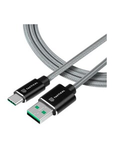 Tactical Fast Rope Aramid Nabíjecí Kabel USB-A to USB-C 1m šedá