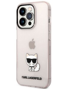 Apple iPhone 14 Pro Max Karl Lagerfeld Choupette Logo pouzdro růžová