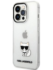 Apple iPhone 14 Pro Max Karl Lagerfeld Choupette Logo pouzdro průsvitná
