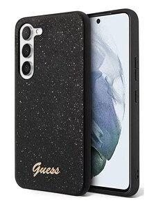 Samsung Galaxy S23 Guess PC/TPU Glitter Flakes Metal Logo pouzdro černá