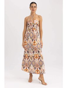 DEFACTO Strapless Ethnic Patterned Sleeveless Midi Dress