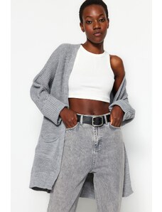Trendyol šedý oversized pletený svetr