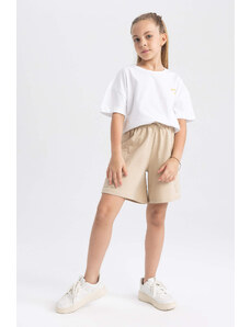DEFACTO Girls Cargo Fit Sweatshirt Fabric Shorts