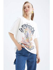 DEFACTO Coool Oversize Fit Printed Short Sleeve T-Shirt