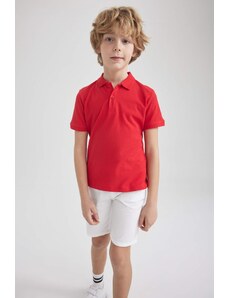 DEFACTO Boy April 23 Pique Red Short Sleeve Polo T-Shirt