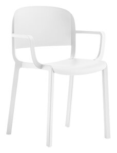 Pedrali Bílá plastová jídelní židle Dome 265 s područkami