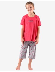 GINA dětské pyžamo ¾ dívčí 29010P - třešňová sv. šedá