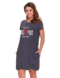 DN Nightwear Kojicí noční košile Best mom 2 grafit