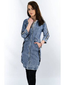 Re-Dress Světle modrá volná dámská džínová bunda/přehoz přes oblečení (C101)