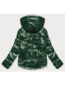 6&8 Fashion Zelená dámská lesklá bunda oversize (2021-06)