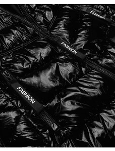 S'WEST Černá dámská lakovaná bunda (B9759-1)
