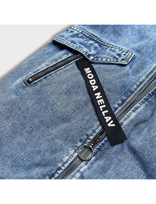 P.O.P. SEVEN Světle modrá volná dámská džínová bunda/přehoz přes oblečení (POP7030-K)