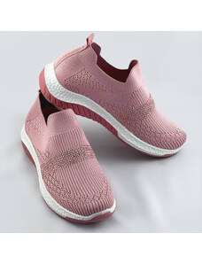 COLIRES Růžové ažurové dámské boty se zirkony (C1057)