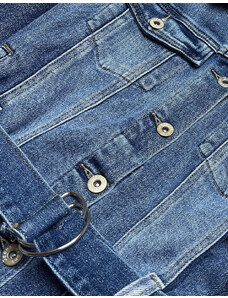 HELLO MISS Světle modrá krátká džínová bunda s páskem (CK1914)