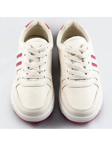 Mix Feel Ecru-růžové dámské sportovní boty (AD-587)
