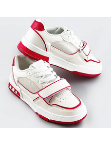 Mix Feel Bílo-červené dámské dvoubarevné tenisky "adidasky" (AD-585)