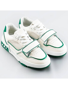 Mix Feel Bílo-zelené dámské dvoubarevné tenisky "adidasky" (AD-585)