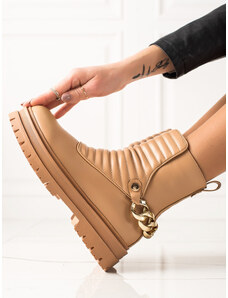 BONA Originální kotníčkové boty dámské hnědé na plochém podpatku