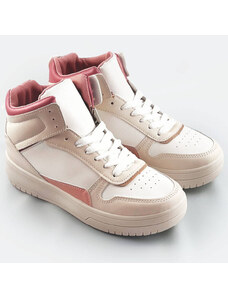SWEET SHOES Béžovo-růžové kotníkové dámské tenisky sneakers (WH2122)