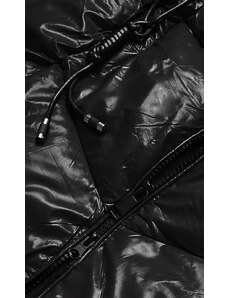 S'WEST Lesklá černá vesta s kapucí (B8025-1)