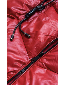 S'WEST Lesklá červená vesta s kapucí (B8025-4)