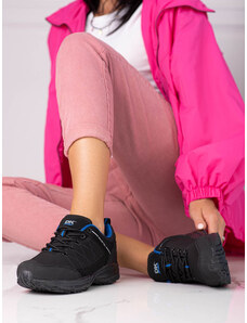 DK Moderní černé dámské trekingové boty bez podpatku