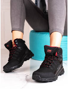 DK Luxusní trekingové boty černé dámské bez podpatku