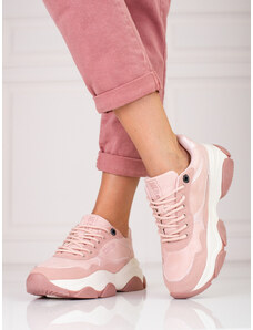 Krásné tenisky růžové dámské bez podpatku