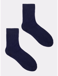 Yoclub Pánské hladké ponožky v námořnické modré barvě, 6 balení SKA-0055F-1900 Navy Blue