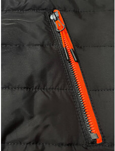 J.STYLE Černo-grafitová dámská bunda z různých spojených materiálů (8M916-392)