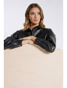 Monnari bundy Boxed Jacket Made Of Imitation Leather Black
