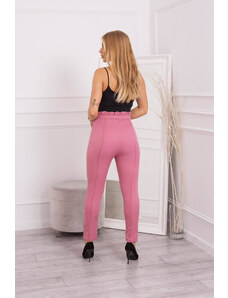 K-Fashion Tmavě růžové zkrácené kalhoty