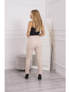 K-Fashion Béžové plisované kalhoty