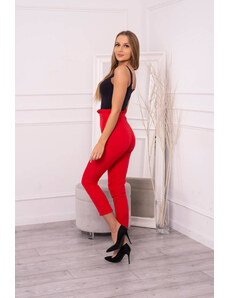 K-Fashion Červené plisované kalhoty