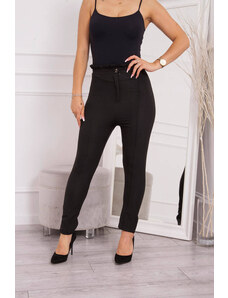 K-Fashion Černé plisované kalhoty
